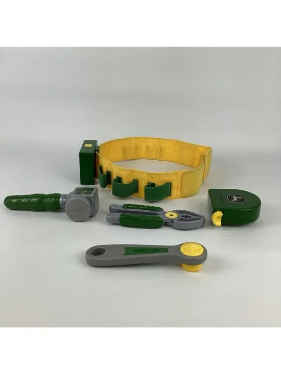 John Deere Deluxe Talking Tool Belt Kids Toys Hammer Tape Measure Pretend Play - Picture 3 of 8